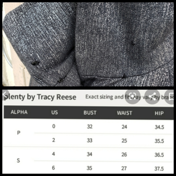 P 0/2 TRACY REESE silver black metallic long coat - Picture 9 of 9